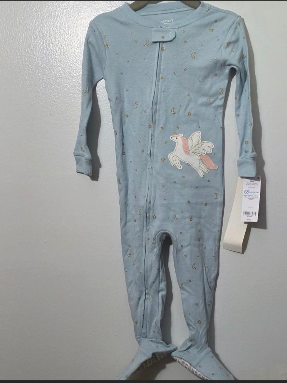 Carter's Light Blue Pegasus Footed One-Piece
